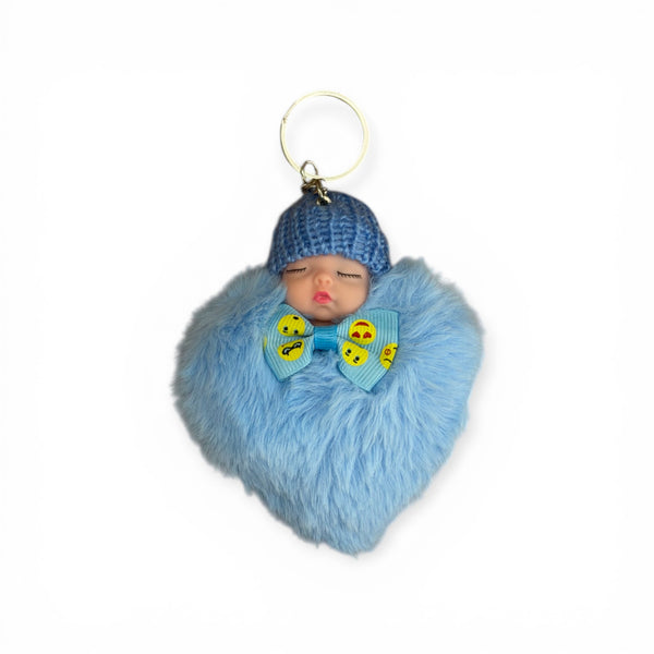 Sleepy Baby Pom-Pom Keychain 💕