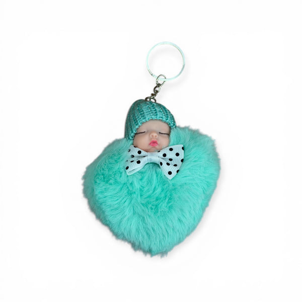 Sleepy Baby Pom-Pom Keychain 💕