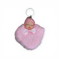 Sleepy Baby Pom-Pom Keychain 💕